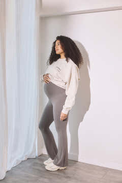 Maternity Lightweight Flare Leggings - Slate Green