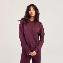 Luxe Lounge Sweatshirt - Dark Cherry