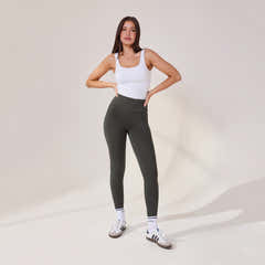 Lightweight Everyday High Waisted Leggings - Pine