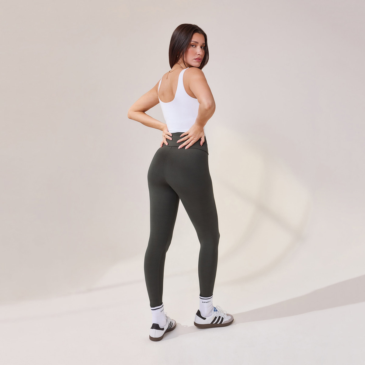 Lightweight Everyday High Waisted Leggings - Pine